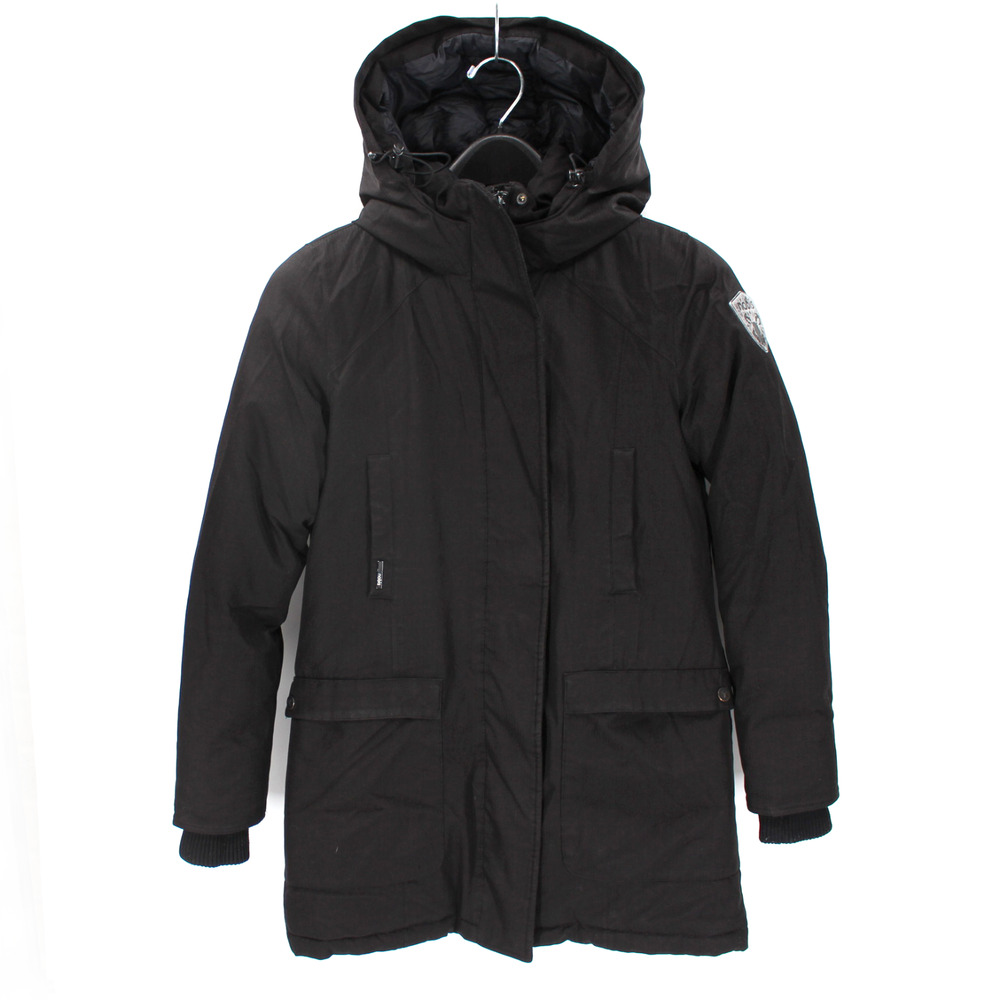 Nobis Black Duck Down Insulated Hooded Zip Snowboard Skiing Parka Coat M Jacket